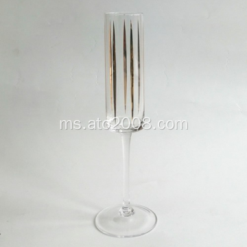 Kaca Seruling Champagne Dengan Decal Emas